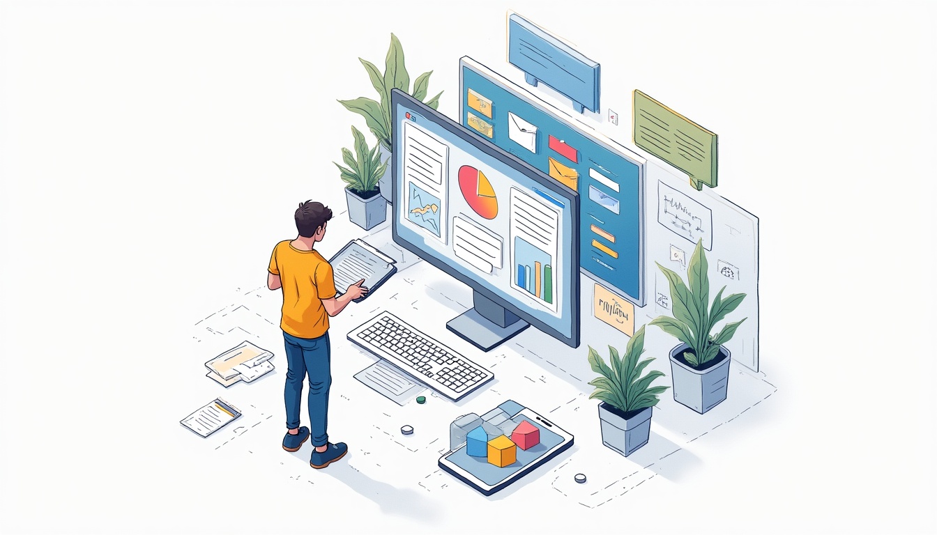 Diagramă schematică a procesului de creare site web, de la idee la lansare.
