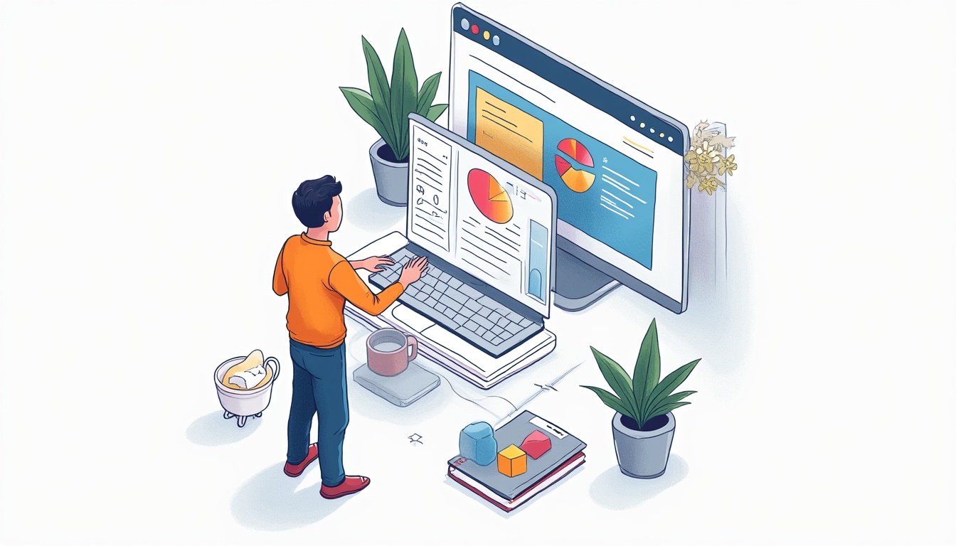 Ilustrație pentru ghidul de creare site prezentare de succes